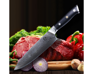 MRK PRESTIGE Damascus Chef Knife, Japanese VG-10 Stainless Steel 8 inch Chef's Knife, Professional Damascus Kitchen Knife